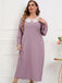[Plus Size] 1940s Lace Patchwork Solid Dress