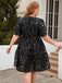 [Plus Size] 1950s Hot Stamping Stars Square Neck Dress