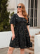 [Plus Size] 1950s Hot Stamping Stars Square Neck Dress