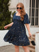 [Plus Size] 1950s Hot Stamping Stars Square Neck Dress