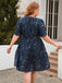 [Plus Size] 1950s Hot Stamping Stars Square Neck Dress