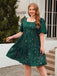 [Plus Size] 1950s Hot Stamping Stars Square Neck Dress