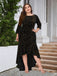 [Plus Size]1930s Seven-Part Sleeve High-Low Hem Mermaid Dress