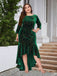 [Plus Size]1930s Seven-Part Sleeve High-Low Hem Mermaid Dress