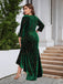 [Plus Size]1930s Seven-Part Sleeve High-Low Hem Mermaid Dress
