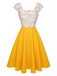 Yellow 1950s Polka Dots Button Dress
