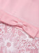 Pale Pink 1950s Solid Lace Patchwork Dress
