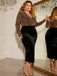 [Plus Size] Black 1960s V-Neck Sequined Patchwork Dress