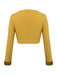 Yellow 1950s Solid Button Short Coat