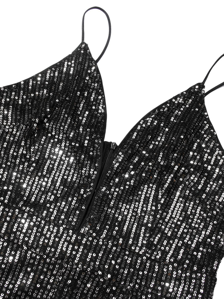 1930s Sequined Shiny Slip Vintage Jumpsuit