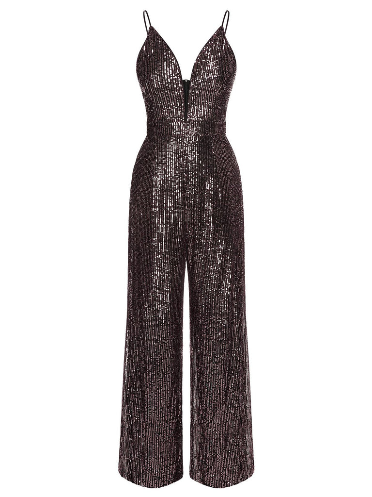 1930s Sequined Shiny Slip Vintage Jumpsuit