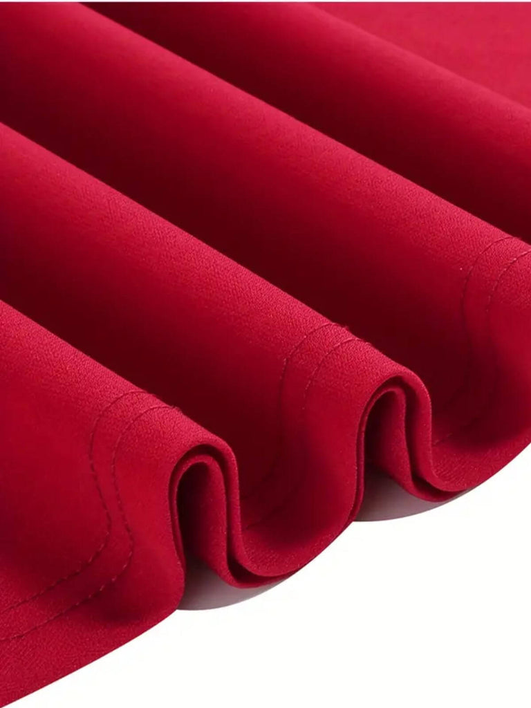 1940s Solid Waist Tie A-Line Skirt