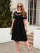 [Plus Size] 1940s Hollow Lace Solid Dress