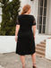 [Plus Size] 1940s Hollow Lace Solid Dress