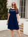 [Plus Size] 1940s Hollow Lace Solid Dress
