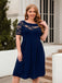 [Plus Size] 1940s Hollow Lace Solid Dress