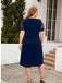 [Plus Size] 1940s Hollow Lace Solid Dress