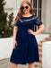[Plus Size] 1940s Hollow Lace Solid Dress