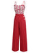Red 1930s Cherry Cupcake Strap Jumpsuit