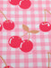 Pink 1950s Cherry Spaghetti Strap Dress