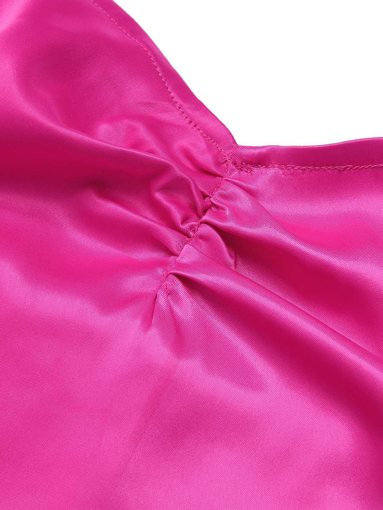 Pink 1960s Halter Sequined Wrap Dress