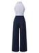 Blue 1940s Halter Polka Dot Jumpsuit