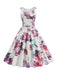 1950s V-Neck Floral Sleeveless Dress