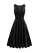 1950s Solid V-Neck Pleated Velvet Dress