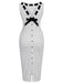 [Pre-Sale] White 1960s Polka Dot Button Pencil Dress