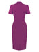 1960s Solid Tie Collar Pencil Dress