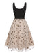 Beige 1950s Mesh Butterfly Strap Dress