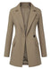 Khaki 1950s Lapel Suit Long Sleeve Coat