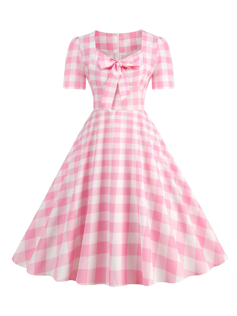 1950s Vintage Sweetheart Bow Swing Dress