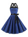 1950s Polka Dot Bow Tie Halter Swing Dress