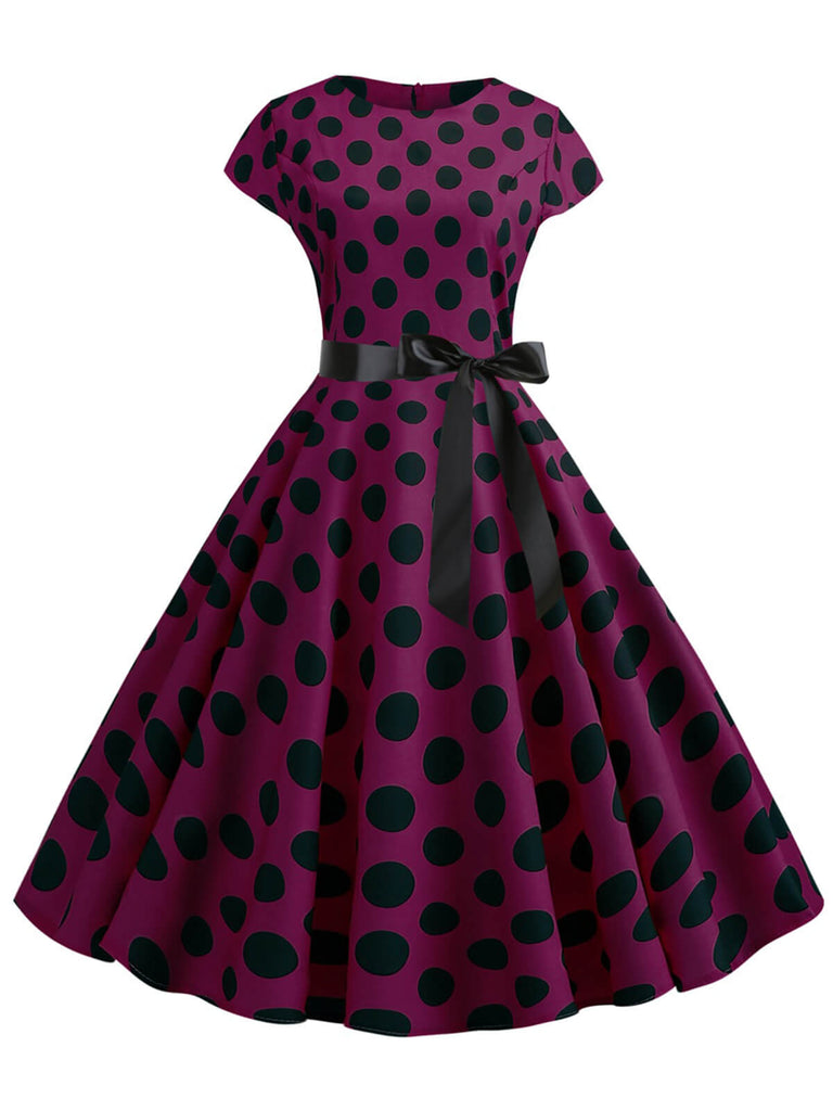 1950s Polka Dot Cap Sleeved Dress