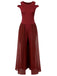 1950s Solid Patchwork Sleeveless Cutout Jumpsuit