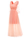 1940s Solid 3D Flowers Banquet Evening Dress