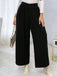 [Plus Size] Black 1940s Solid Pleated Waist Straight Pants