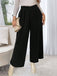 [Plus Size] Black 1940s Solid Pleated Waist Straight Pants