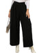 [Plus Size] Black 1940s Solid Pleated Waist Straight Pants