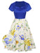 [Pre-Sale] 1950s Flowers Cowl Neck Patchwork Dress