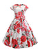 1950s Retro Floral Swing Dress