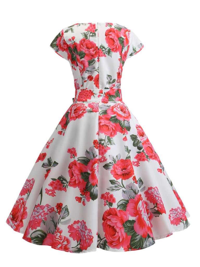 1950s Retro Floral Swing Dress