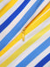 1950s Yellow White Blue Striped Lapel Romper