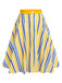 1950s Yellow White Blue Striped Button Skirt