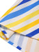 1950s Yellow White Blue Striped Button Skirt