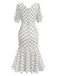 Black 1930s Polka Dot Mermaid Dress