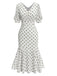 Black 1930s Polka Dot Mermaid Dress