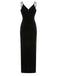 Black 1960s Spaghetti Strap Velvet Beading Dress