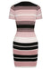 1960s Color Block Striped Knit Slim Dress